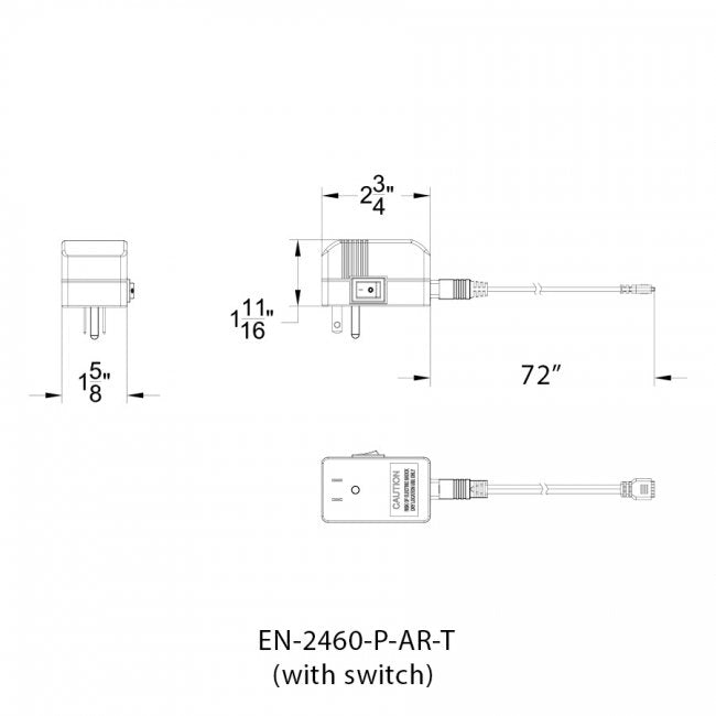 WAC EN-2460-P-AR-T InvisiLED 60W Class 2 plug-in Electronic Transformers