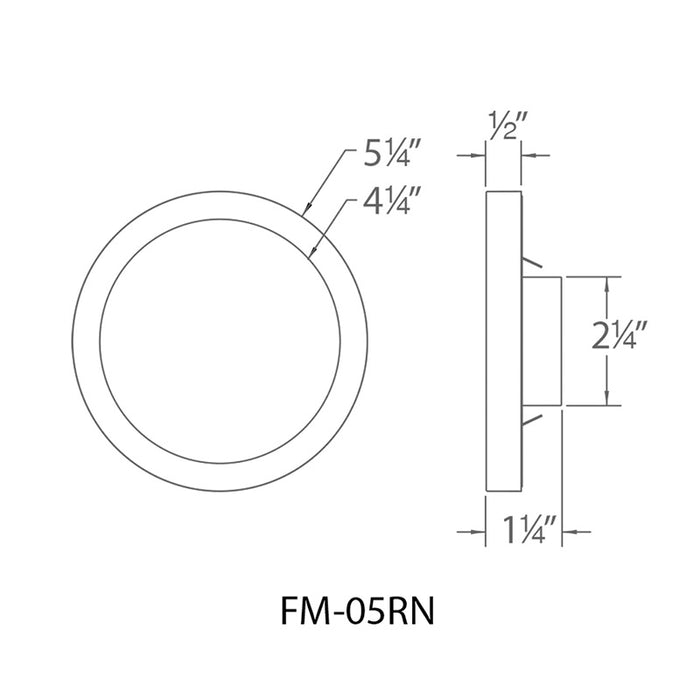 WAC FM-05RN 5" Round LED Outdoor Ceiling Mount, 3000K