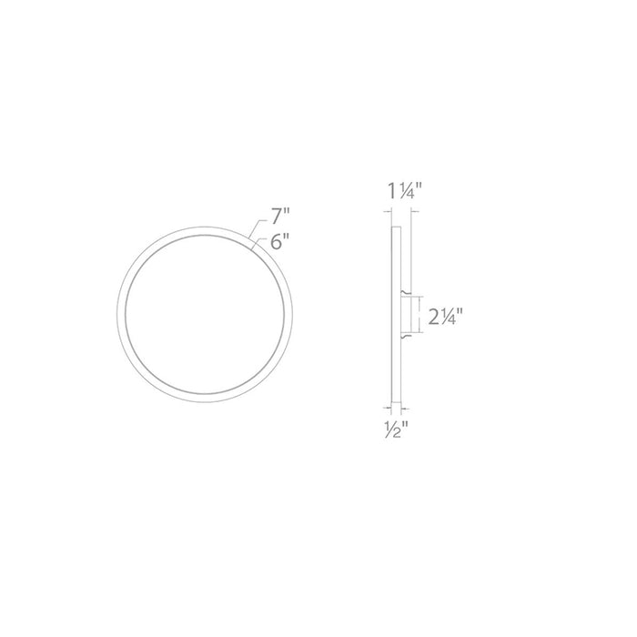 WAC FM-07RN Round 7" LED Functional Flush Mount, 3500K