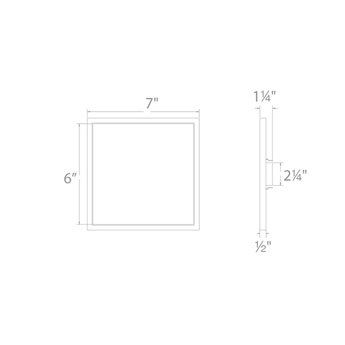 WAC FM-07SQ Square 7" LED Functional Flush Mount, 3500K