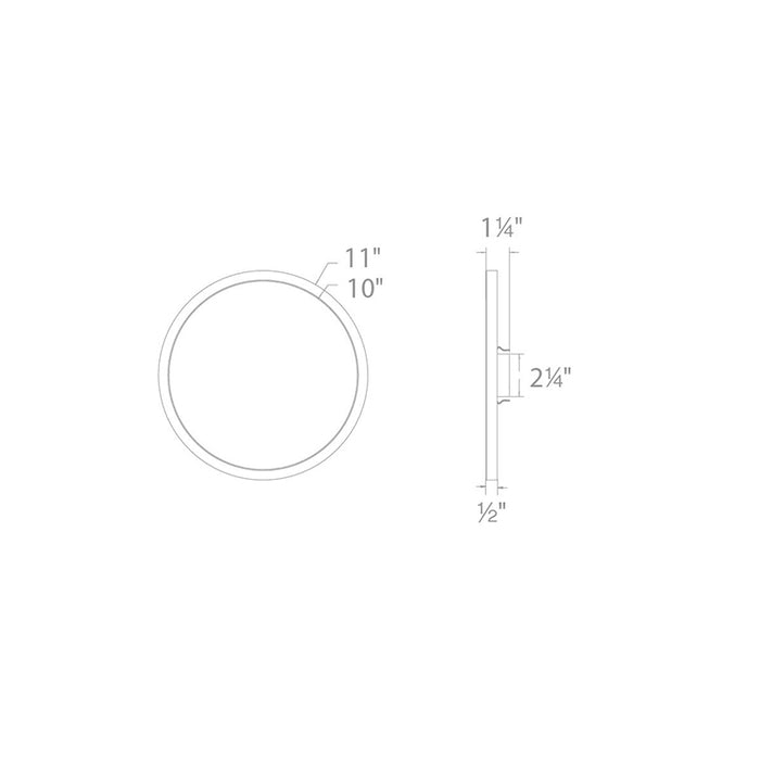 WAC FM-11RN Round 11" LED Functional Flush Mount, 3000K