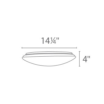 WAC FM-214 GLO 14" LED Flush Mount, CCT