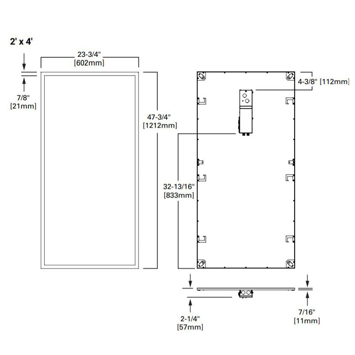 Metalux FPS 2x4 LED Flat Panel with Selectable Lumens and CCT
