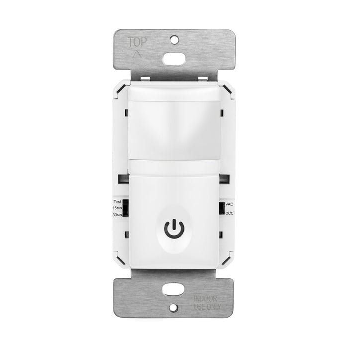 Enerlites HMOS-J 180° PIR Occupancy/Vacancy Motion Sensor Wall Switch, Secured Ground Wire Required, Single Pole