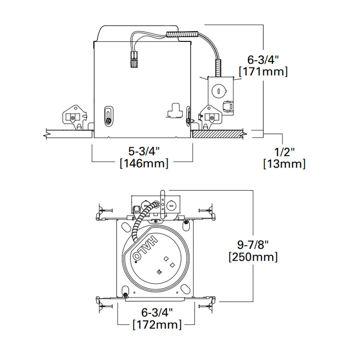 Halo E550ICAT 5" Recessed New Construction Housing , 6-Pack