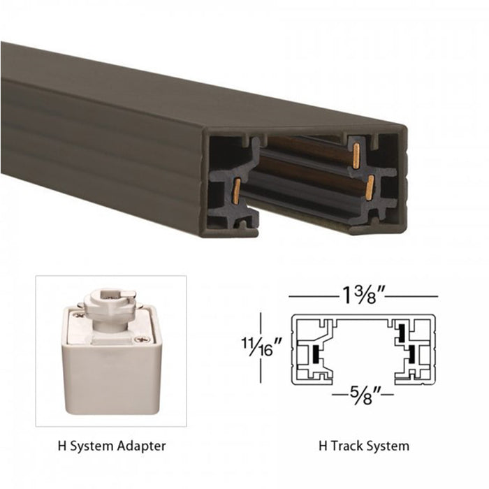 WAC HT4 4' H Track Single Circuit Track Section