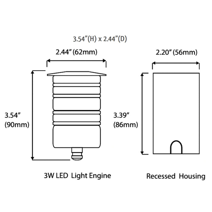 Westgate IGL-3W 12V LED In-Ground Light, 3000K