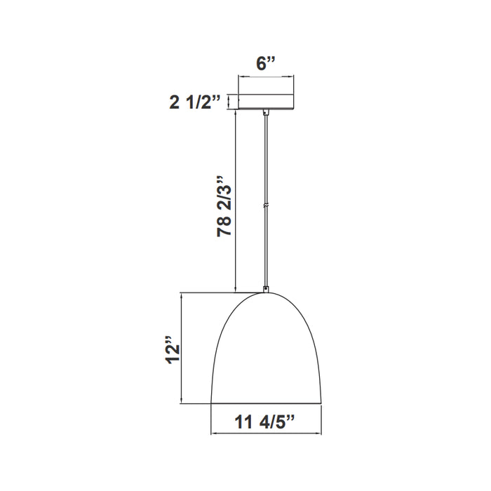 Westgate LCFR 12" LED Dome Pendant, CCT Selectable