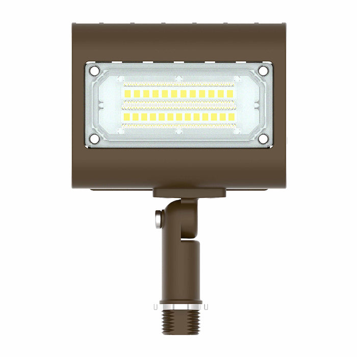 Westgate LFX-XS 15W LED Extra Small Flood Light with Knuckle,  1950 Lumens, 0-10V Dimming, 120-277V, Dark Bronze