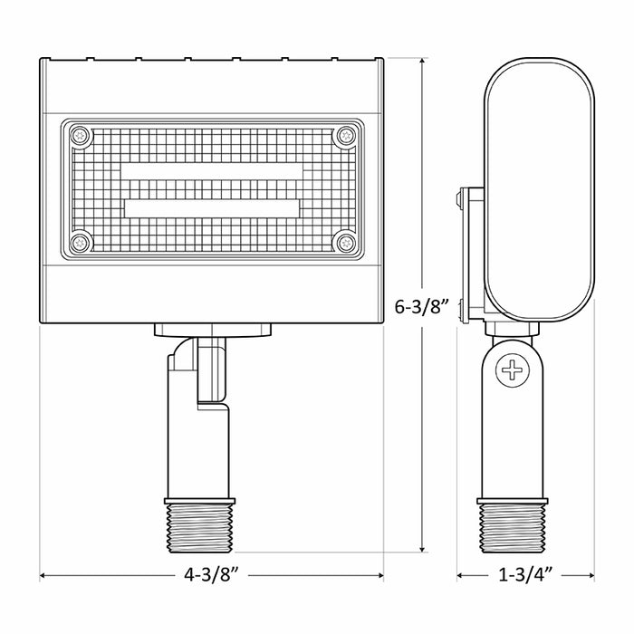 Westgate LFX-XS 15W LED Extra Small Flood Light with Knuckle,  1950 Lumens, 0-10V Dimming, 120-277V, Dark Bronze
