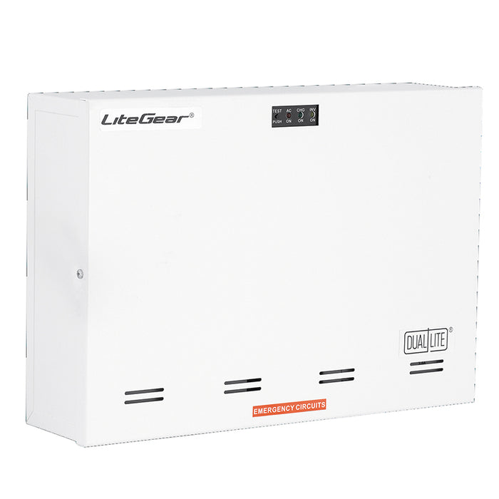 Dual-Lite LiteGear Series Single-Phase Central Lighting Inverter, Surface Wall Mounting - 125VA/110W