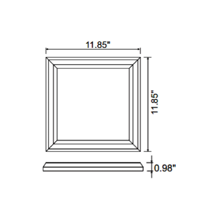 Westgate LPS 1x1 18W LED Surface Mount Panel, 3000K