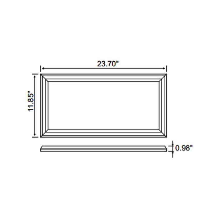 Westgate LPS 1x2 25W LED Surface Mount Panel, 3000K