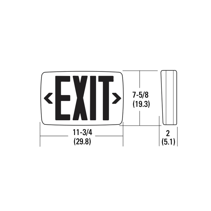 Lithonia LQM LED Exit with Battery Backup, Single Face, Self-diagnostics