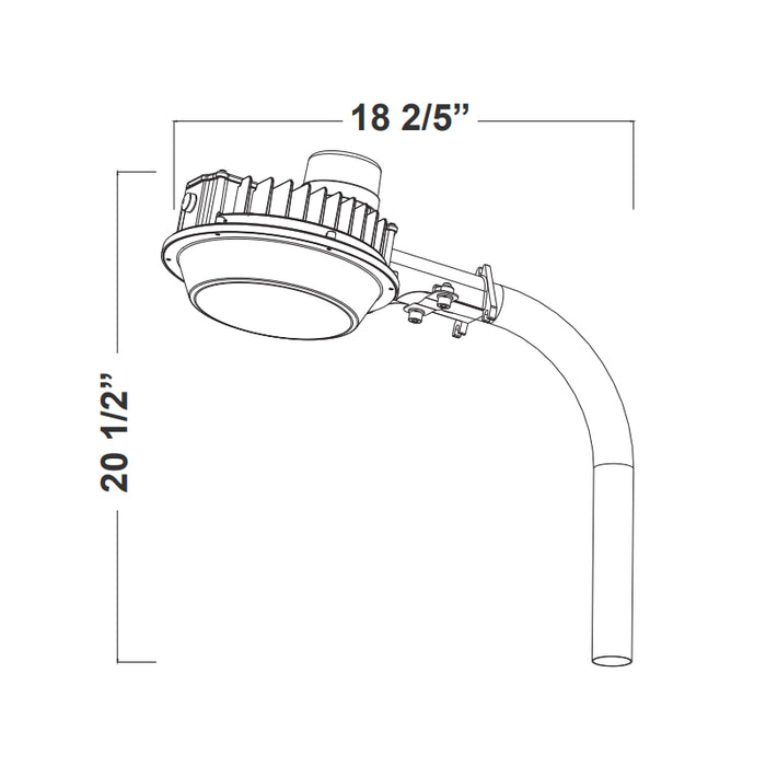 Westgate LRX-72 120W LED Barn Area Light with NEMA Twist-Lock Photocell, CCT & Power Selectable