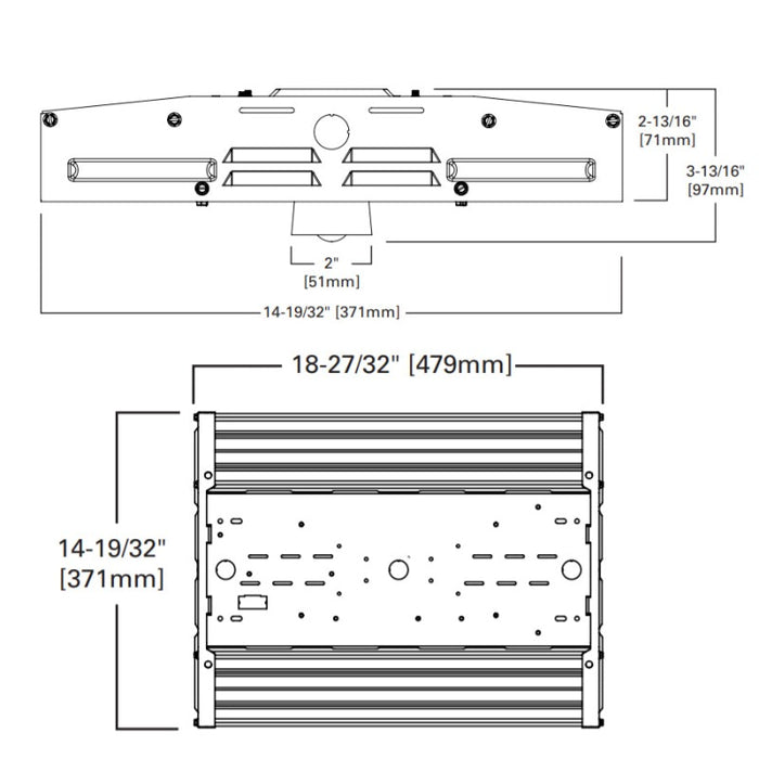 Metalux VHB-18-W-UNV-L840-CD-U 133.8W LED High Bay, 18000lm, 0-10 Dimming 120-277V, 4000K