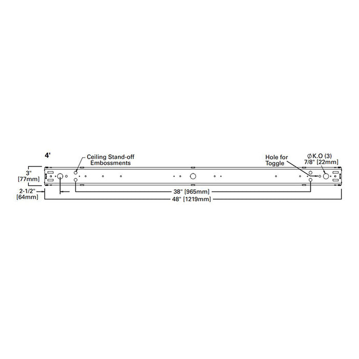 Metalux SNLED 4-ft 31W LED Lensed Strip Light, Round Lens, 4000K, 4100 Lumens, Dimmable, 120-277V