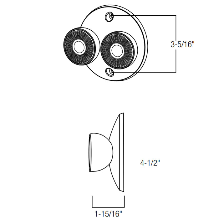 Nora NE-862LED Round 1W LED Emergency Dual Remote Head