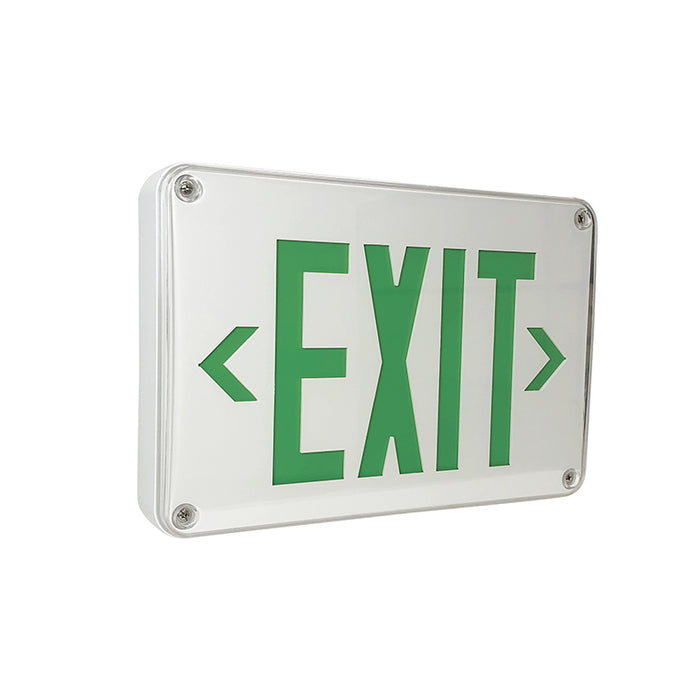 Nora NX-617-LED/G Wet Location LED Exit Sign with Battery Backup and Self Diagnostics - Green Letters