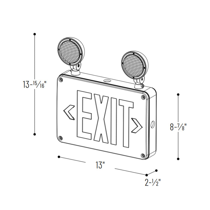Nora NEX-720 LED Exit/Emergency Combination with Self Diagnostics and Remote Capability - Green Letters
