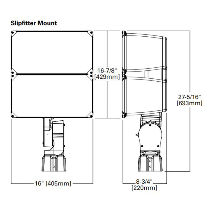 Lumark NFFLD-L Night Falcon Large 252W LED Floodlight, Slipfitter Mount