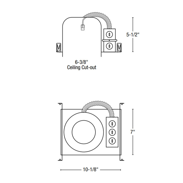Nora NHIC-27LMRAT 6" Shallow IC Air-Tight Dedicated New Construction Housing
