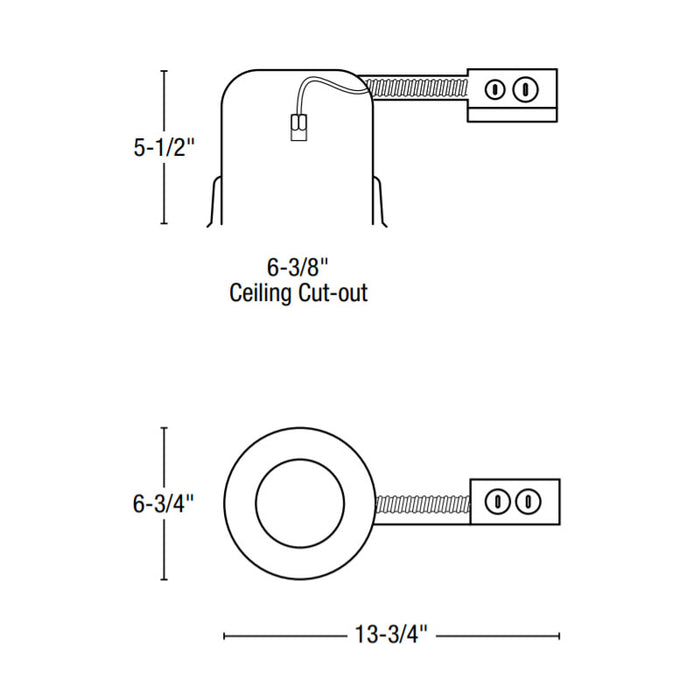 Nora NHRIC-27LMRAT 6" Shallow IC Air-Tight Dedicated Remodel Housing