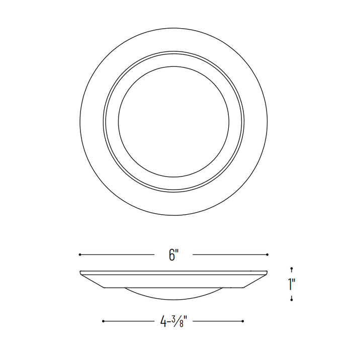 Nora NLOPAC-R4REGT24 4" Regressed T24 AC Opal LED Surface Mount