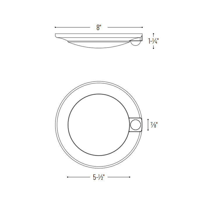 Nora NLOPAC-R7MS 7" AC Opal LED Surface Mount with Motion Sensor