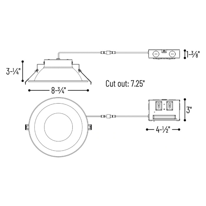 Nora NLTH 8" Theia 22W LED Downlight with Selectable CCT