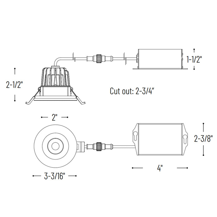 Nora NM2-2RDCS 2" 6W Round LED Lensed Downlight, 3000K