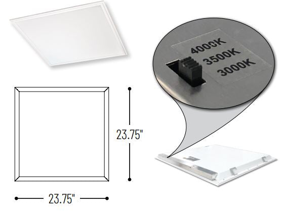 Nora NPDBL-E22 2' x 2' LED Backlit Panel, CCT Selectable