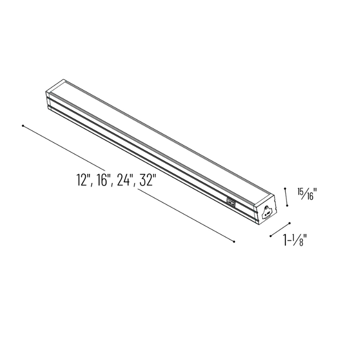 Nora NUDTW-9832 Bravo FROST Tunable White 32" 26W LED Linear Light, 3CCT Selectable 850 Lumen Dimmable 120V