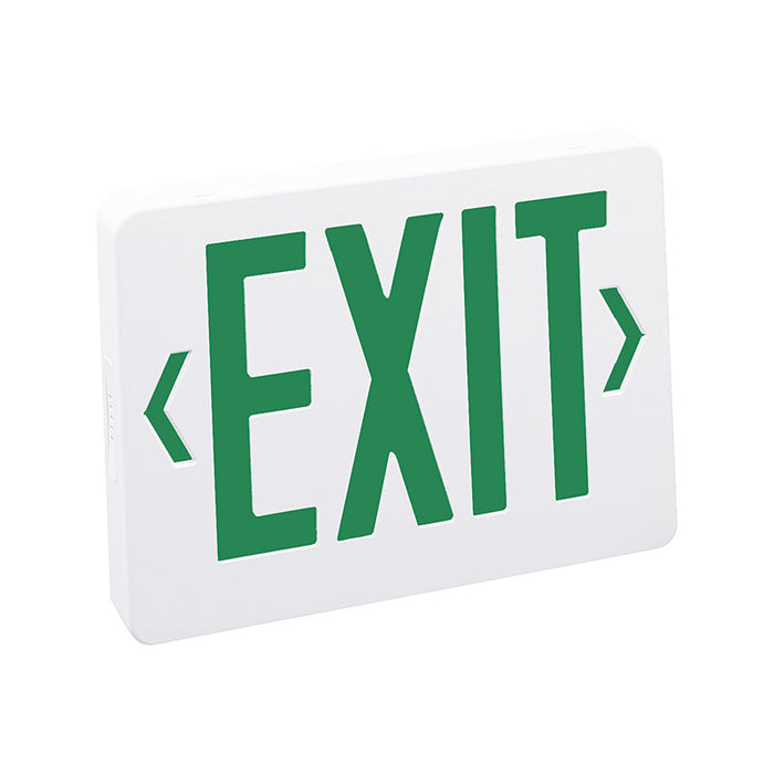 Nora NX-504-LED/G Thermoplastic LED Exit Sign, 2-Circuit - Single Face, Green Letters