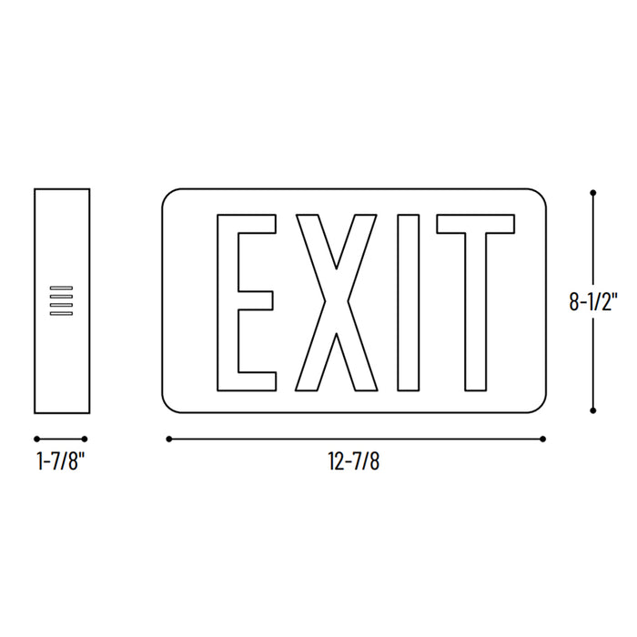 Nora NX-615-LED/R Self-Diagnostic Die-Cast Aluminum LED Exit Sign with Battery Back-up - Single Face, Red Letters