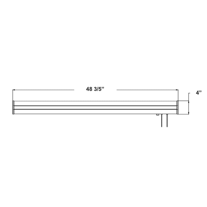 Westgate POB 4-ft 60W LED Patient Overbed Healthcare Light with Pull Chain, 4000K