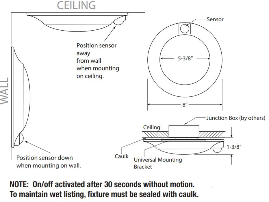GM Lighting Proxima 120V Proximity Sensor Surface Mount, Selectable CCT