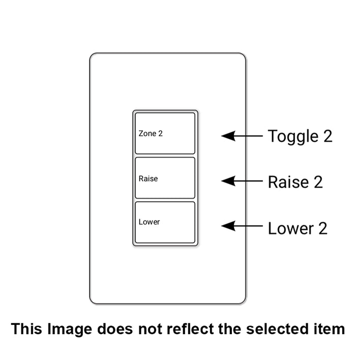 Greengate RC-3TLB-Z2D Room Controller Wallstation, 3 Large Buttons, Zone 2/Raise/Lower