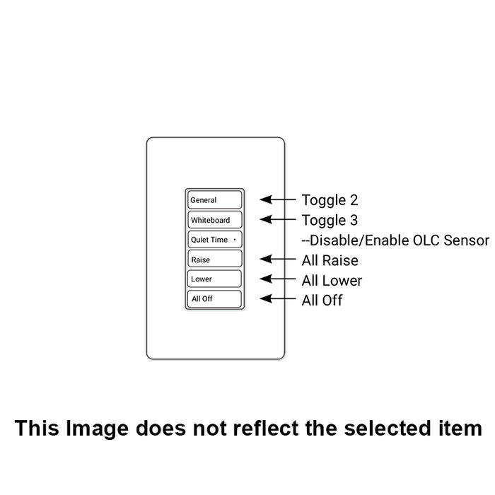Greengate RC-6TSB-TS4-W Room Controller Wallstation, 6 Small Buttons