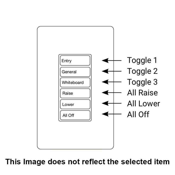 Greengate RC-6TSB-TS6-W Room Controller Wallstation, 6 Small Buttons