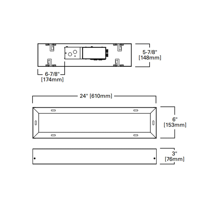 Metalux 2RBG6-SL1-L8SCT3 4 3/16" Aperture Slot, 6" Grid Spacing, 2' Length, Lumen and CCT Selectable,  0-10V Dimming, 120-277V