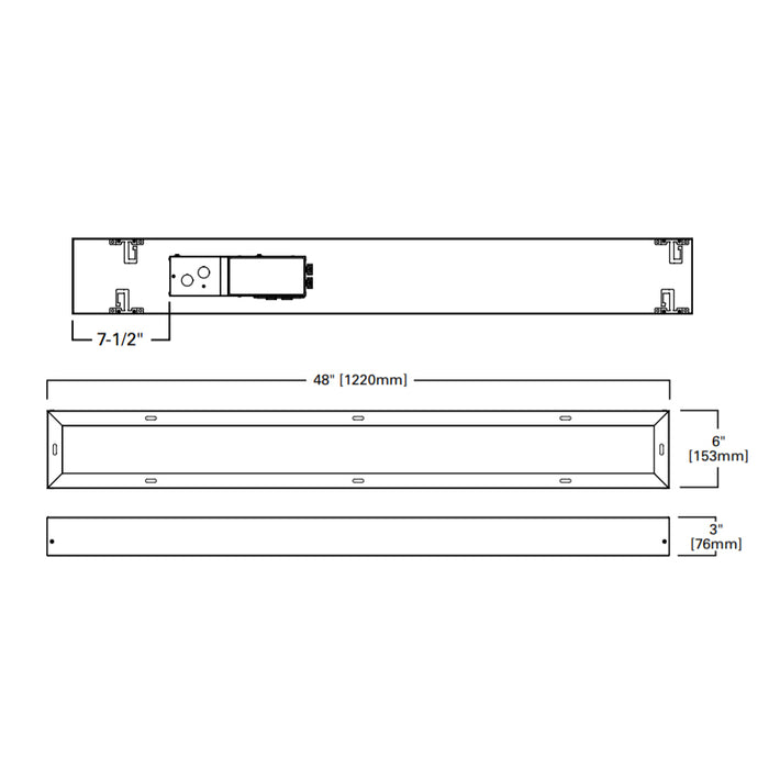 Metalux 4RBG6-SL1-L8SCT3 4 3/16" Aperture Slot, 6" Grid Spacing, 4' Length, Lumen and CCT Selectable,  0-10V Dimming, 120-277V