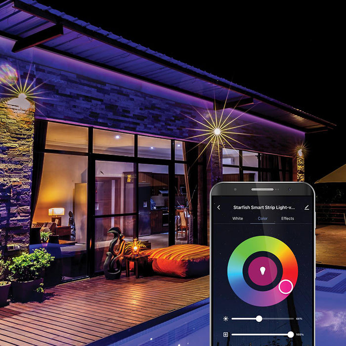 Satco S11265 28W Starfish WIFI Smart LED, 16ft, RGBW & Tunable White Outdoor Tape Light Strip