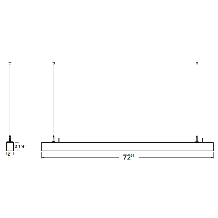 Westgate SCE 6-ft, 2" 40W/45W/50W LED Linear Light, CCT Adjustable, Up to 5500 Lm, Dimmable, 120-277V