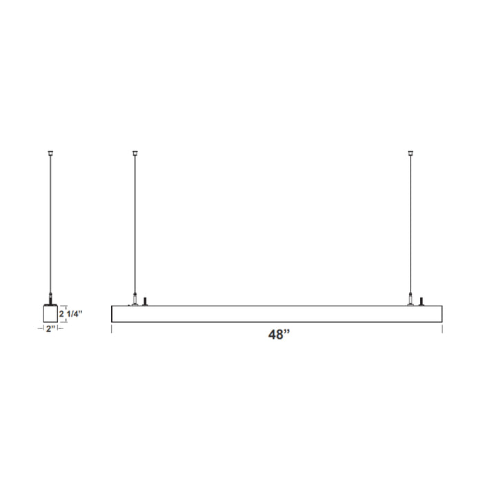 Westgate SCE 4-ft, 2" 30W/35W/40W LED Linear Light, CCT Adjustable, 4400 Lm, Dimmable, 120-277V