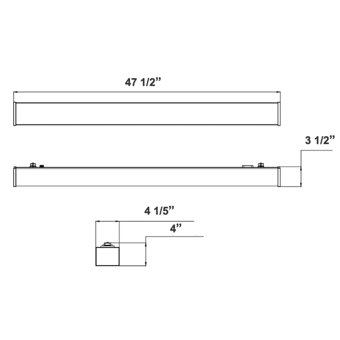 Westgate SCX4 4-ft 40W/60W/80W 4" Width, LED Surface Mounted Linear Light, CCT Selectable
