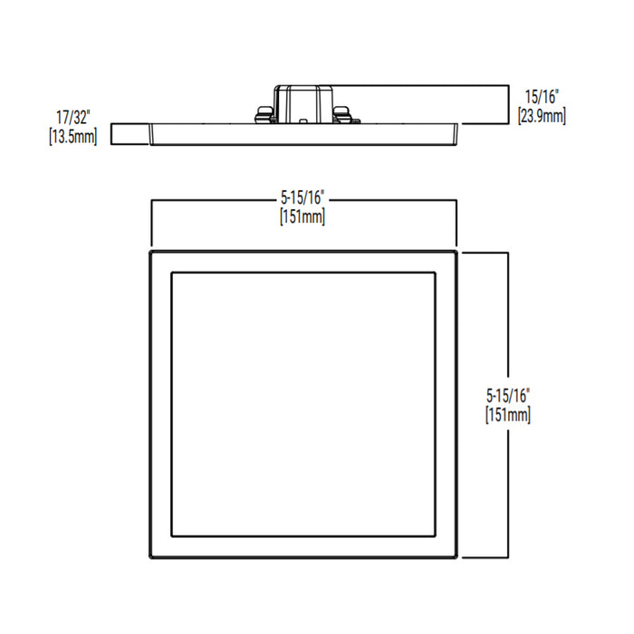 Halo SMD 4" LED Square Surface Mount Downlight, CCT Selectable, 600LM, 90CRI, 120V, Matte White