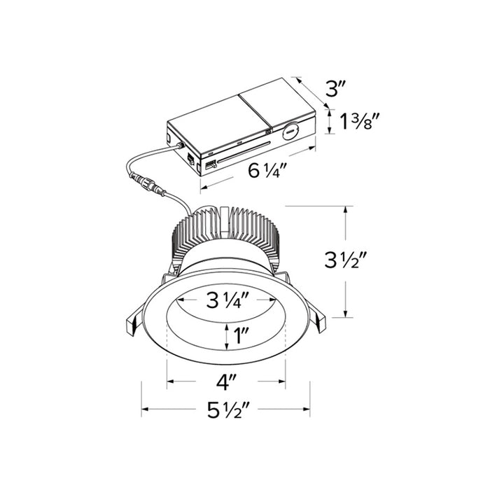 Elco ERT475 4" LED High Lumen Round Reflector Insert, CCT & Lumen Selectable