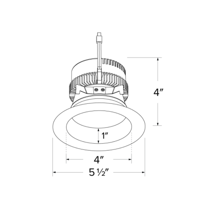 Elco EL427 4" 12.5W/16W/18W Round Reflector Insert, 5CCT & 3 Lumens Selectable, 120V