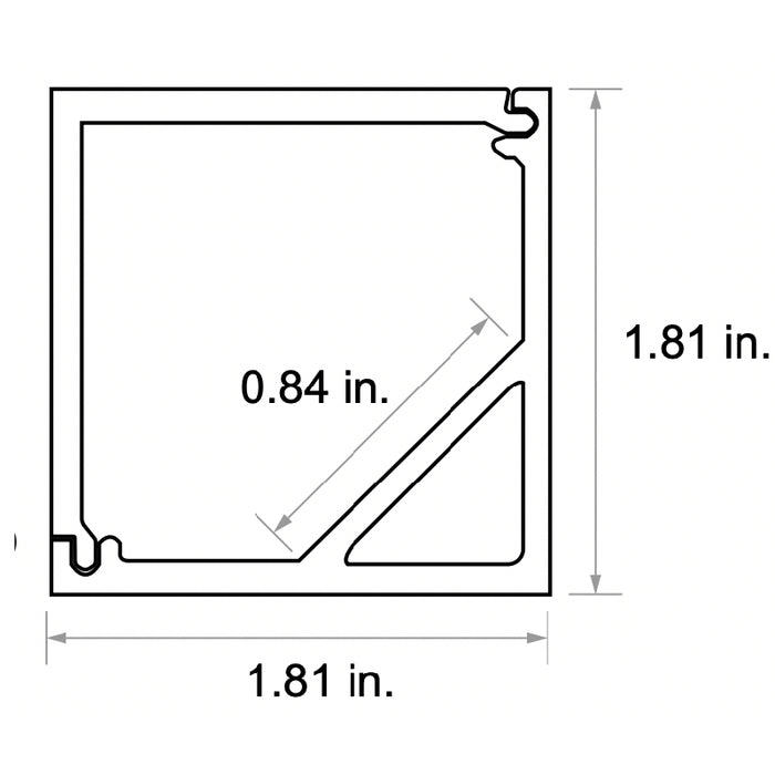 Diode LED CHROMAPATH 20mm Square Corner Channel Accessory